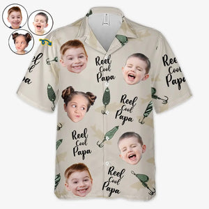 Photo personnalisée juste un père et son garçon - Chemise hawaïenne tropicale unisexe personnalisée pour la famille - Cadeau de vacances d'été, cadeau pour papa, grand-père
