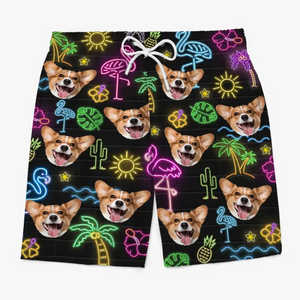 Photo personnalisée : chaque jour devrait être une journée à la plage - Short de plage hawaïen tropical personnalisé pour chien et chat - Cadeau de vacances d'été, cadeau de fête d'anniversaire pour propriétaires d'animaux et amoureux des animaux