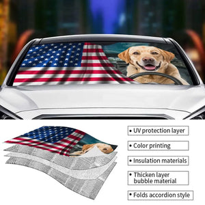 Pare-soleil personnalisé avec photo « Joyeuse famille, bon voyage » pour chien et chat, protection de vitre de voiture, cadeau pour propriétaires et amoureux des animaux