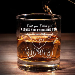 Tu m'as eu au bonjour - Verre à whisky personnalisé pour couple - Cadeau pour mari et femme, anniversaire