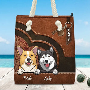 Sac de plage personnalisé pour chien « Barking Up A Summer Breeze » – Cadeau de vacances d'été pour propriétaires et amoureux des animaux