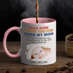 Photo personnalisée Merci d'être ma mère - Tasse personnalisée avec accents pour la famille - Cadeau pour les membres de la famille