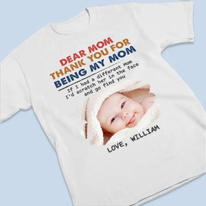 Photo personnalisée Merci d'être ma mère - T-shirt, sweat à capuche, sweat-shirt unisexe personnalisé pour la famille - Cadeau pour les membres de la famille