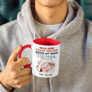 Photo personnalisée Merci d'être ma mère - Tasse personnalisée avec accents pour la famille - Cadeau pour les membres de la famille