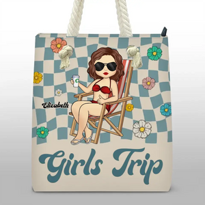 Beaches Booze Besties - Sac de plage personnalisé Bestie - Cadeau de vacances d'été pour meilleures amies, meilleures amies, sœurs