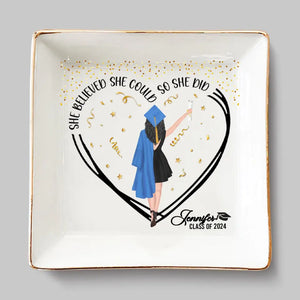 Une douce fin pour un nouveau départ - Plat à bijoux personnalisé pour la famille - Cadeau de fin d'études pour les membres de la famille, les frères et sœurs