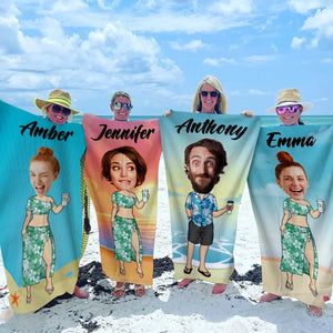 Serviette de plage personnalisée avec photo « Appelez-moi sur mon téléphone » - Cadeau pour les vacances d'été, un anniversaire, une fête à la piscine, pour mari, femme et famille