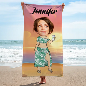 Serviette de plage personnalisée avec photo « Appelez-moi sur mon téléphone » - Cadeau pour les vacances d'été, un anniversaire, une fête à la piscine, pour mari, femme et famille