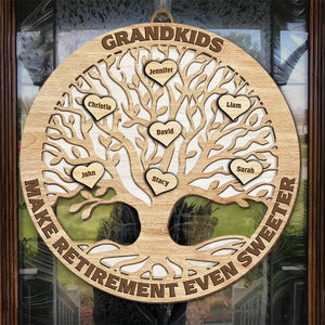 Un petit-enfant rend la retraite encore plus douce ! Panneau en bois personnalisé ! Cadeau pour maman et grand-mère