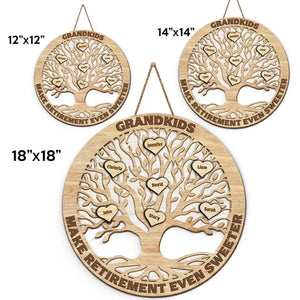 Un petit-enfant rend la retraite encore plus douce ! Panneau en bois personnalisé ! Cadeau pour maman et grand-mère