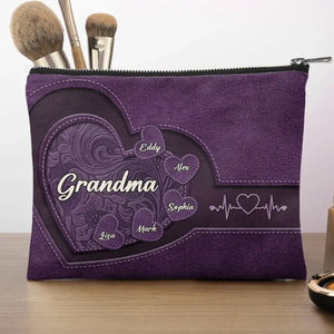 Devenir grand-mère, c'est merveilleux ! Trousse de maquillage personnalisée pour la famille ! Cadeau pour maman et grand-mère