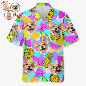 T-shirt hawaïen unisexe personnalisé avec photo d'animaux de compagnie pour les journées chaudes - Cadeau idéal pour les vacances d'été, les propriétaires d'animaux et les amoureux des animaux