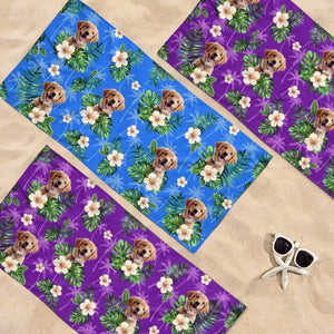 Photo personnalisée : journées chaudes, animaux sympas – Chien
Serviette de plage personnalisée avec chat - Cadeau de vacances d'été, cadeau d'anniversaire pour les propriétaires d'animaux et les amoureux des animaux