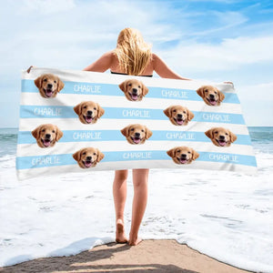 Photo personnalisée : journées d'été et câlins d'animaux - Chien
Serviette de plage personnalisée avec chat - Cadeau de vacances d'été, cadeau d'anniversaire pour les propriétaires d'animaux et les amoureux des animaux