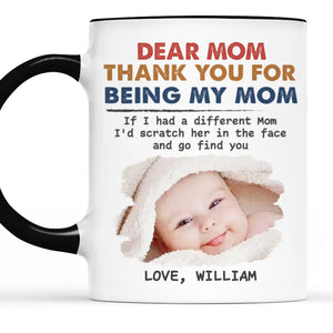Photo personnalisée Merci d'être ma mère - Tasse personnalisée avec accents pour la famille - Cadeau pour les membres de la famille