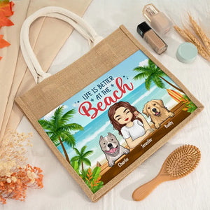 Meilleure maman de chien au monde - Sacs fourre-tout personnalisés pour chien, sacs fourre-tout en jute, sacs de plage - Cadeau pour propriétaires et amoureux des animaux