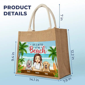Meilleure maman de chien au monde - Sacs fourre-tout personnalisés pour chien, sacs fourre-tout en jute, sacs de plage - Cadeau pour propriétaires et amoureux des animaux