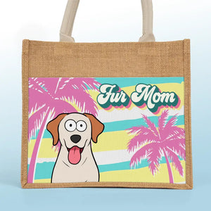 Fourrure Maman - Sacs fourre-tout personnalisés pour chiens et chats, sacs fourre-tout en jute, sacs de plage - Cadeau pour propriétaires et amoureux des animaux