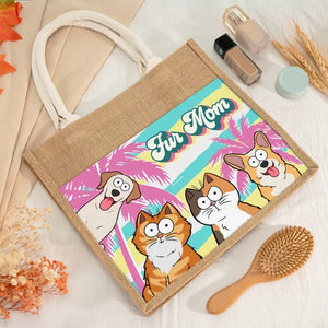 Fourrure Maman - Sacs fourre-tout personnalisés pour chiens et chats, sacs fourre-tout en jute, sacs de plage - Cadeau pour propriétaires et amoureux des animaux