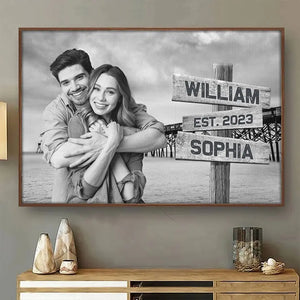 Photo personnalisée que nous avons aimée d'un amour qui était plus que de l'amour - Affiche horizontale personnalisée pour couple - Cadeau pour mari et femme, anniversaire