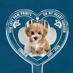 Photo personnalisée « Tu es toujours un ange dans mon cœur » – Piquet de jardin en acrylique personnalisé de style vitrail – Cadeau de condoléances pour les propriétaires et les amoureux des animaux