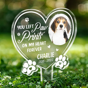 Photo personnalisée « Je t'aimerai toujours » - Piquet de jardin en acrylique style vitrail personnalisé - Cadeau de condoléances pour les propriétaires et les amoureux des animaux