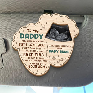 Photo personnalisée « Je t'aime plus que tu ne le sauras jamais » - Clip de pare-soleil de voiture personnalisé pour la famille - Cadeau pour les membres de la famille