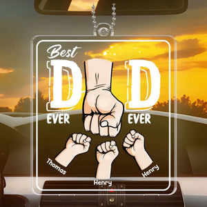Conduisez prudemment papa - Décoration de voiture personnalisée en acrylique - Forme personnalisée - Cadeau pour papa et grand-père