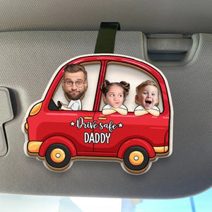 Photo personnalisée « Conduisez en toute sécurité » « Je t'aime » - Clip de pare-soleil de voiture personnalisé pour la famille - Cadeau pour les membres de la famille