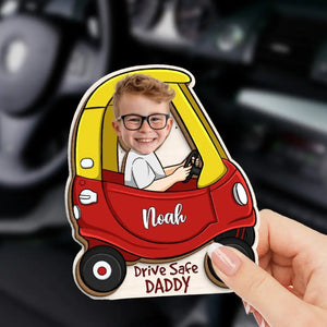 Photo personnalisée « Conduisez en toute sécurité, j'ai besoin de toi ici » - Clip de pare-soleil de voiture personnalisé pour la famille - Cadeau pour les membres de la famille