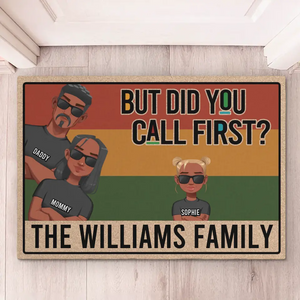 Mais avez-vous appelé en premier ? Tapis décoratif personnalisé pour la maison - Cadeau de pendaison de crémaillère pour les membres de la famille