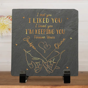 Tu fais sourire mon cœur ! Pierre carrée personnalisée avec support pour couple ; cadeau pour mari et femme, anniversaire