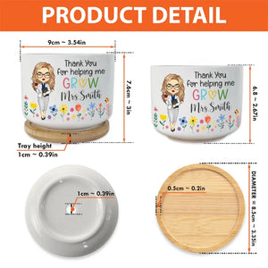 Un enseignant prend une main, ouvre un esprit et touche un cœur - Pot de fleurs en céramique personnalisé pour la décoration intérieure - Cadeau pour enseignant