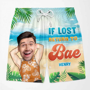 Short de plage hawaïen personnalisé avec photo et ambiance estivale - Cadeau amusant pour les vacances d'été, les anniversaires et les fêtes de fin d'année