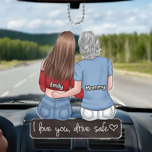 Je t'aime, ma chérie - Décoration de voiture personnalisée en acrylique - Cadeau pour maman et fille