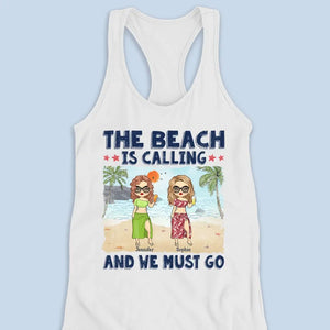 La plage t'appelle - Débardeur dos nageur personnalisé pour meilleure amie - Cadeau pour meilleures amies, meilleures amies, sœurs
