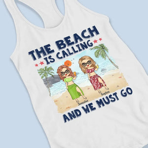 La plage t'appelle - Débardeur dos nageur personnalisé pour meilleure amie - Cadeau pour meilleures amies, meilleures amies, sœurs