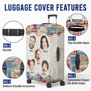 Photo personnalisée à chaque kilomètre, un nouveau souvenir - Housse de bagage personnalisée pour la famille - Cadeau de vacances d'été pour les membres de la famille