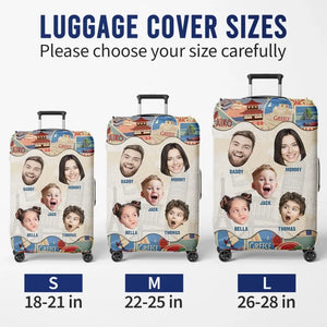 Photo personnalisée à chaque kilomètre, un nouveau souvenir - Housse de bagage personnalisée pour la famille - Cadeau de vacances d'été pour les membres de la famille