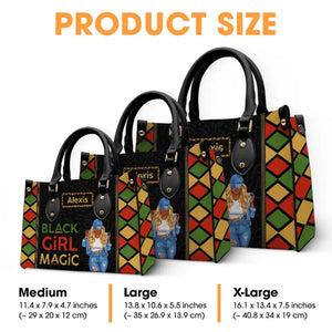 Sac à main en cuir personnalisé « Power of Black Girl » - Cadeau pour meilleures amies, meilleures amies et sœurs