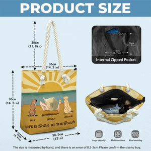 La vie est meilleure à la plage ! Sac de plage personnalisé pour chien ! Cadeau de vacances d'été pour les propriétaires et les amoureux des animaux.