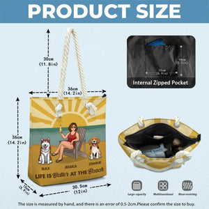 Sac de plage personnalisé pour chien - Cadeau idéal pour les vacances d'été, pour les propriétaires et les amoureux des animaux