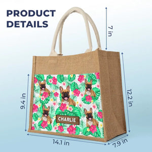 Sac fourre-tout personnalisé avec photo « La vie est meilleure à la plage » - Sacs fourre-tout personnalisés pour chiens et chats, sacs fourre-tout en jute, sacs de plage - Cadeau pour propriétaires et amoureux des animaux