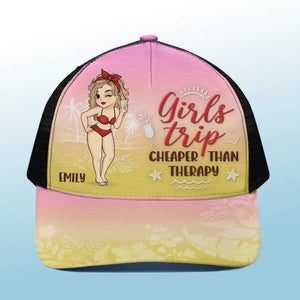Ne vous inquiétez pas, soyez heureux à la plage ! Casquette de baseball personnalisée avec dos en maille, casquette de camionneur de baseball ! Cadeau de vacances d'été pour meilleures amies, meilleures amies, sœurs