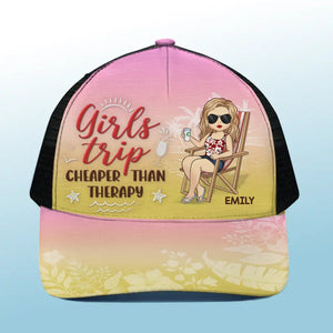La vie est une plage et nous profitons simplement des vagues - Casquette de baseball personnalisée à dos en maille, casquette de camionneur de baseball - Cadeau de vacances d'été pour meilleures amies, meilleures amies, sœurs