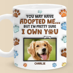 Mug personnalisé avec photo « Les chiens ne me mordent jamais, seulement les humains » - Mug personnalisé avec effet gonflé 3D pour chien et chat - Cadeau pour les propriétaires et les amoureux des animaux