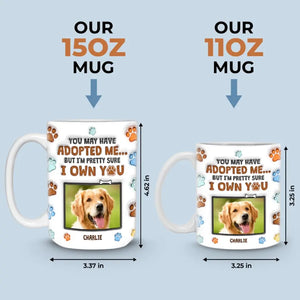 Mug personnalisé avec photo « Les chiens ne me mordent jamais, seulement les humains » - Mug personnalisé avec effet gonflé 3D pour chien et chat - Cadeau pour les propriétaires et les amoureux des animaux