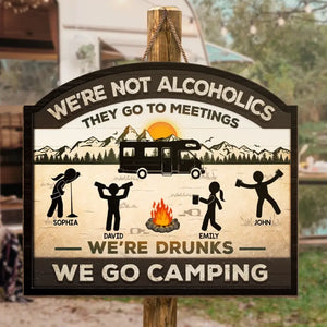 Ce côté du camping - Panneau en bois personnalisé pour décoration d'intérieur - Cadeau de pendaison de crémaillère pour les meilleurs amis, les meilleures amies et les amateurs de camping