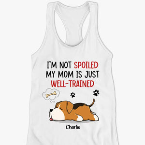 Ma mère est bien dressée ! Débardeur dos nageur personnalisé pour chien ! Cadeau pour les propriétaires et les amoureux des animaux.