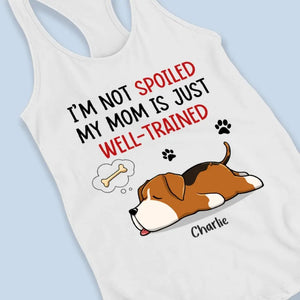 Ma mère est bien dressée ! Débardeur dos nageur personnalisé pour chien ! Cadeau pour les propriétaires et les amoureux des animaux.